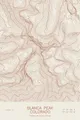 Pen-plotted topographic map of Blanca Peak, Colorado in bronze ink on cream paper