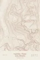 Pen-plotted topographic map of Huron Peak, Colorado in bronze ink on cream paper