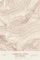 Pen-plotted topographic map of Humboldt Peak, Colorado in bronze ink on cream paper