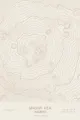 Pen-plotted topographic map of Mauna Kea, Hawaii in bronze ink on cream paper