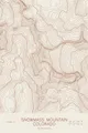 Pen-plotted topographic map of Snowmass Mountain, Colorado in bronze ink on cream paper