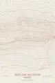 Pen-plotted topographic map of Bigelow Mountain, Maine in bronze ink on cream paper