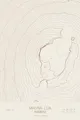 Pen-plotted topographic map of Mauna Loa, Hawaii in bronze ink on cream paper