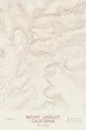 Pen-plotted topographic map of Mount Langley, California in bronze ink on cream paper