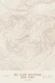 Pen-plotted topographic map of Big Slide Mountain, New York in bronze ink on cream paper