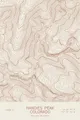 Pen-plotted topographic map of Handies Peak, Colorado in bronze ink on cream paper