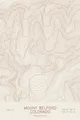 Pen-plotted topographic map of Mount Belford, Colorado in bronze ink on cream paper