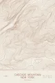 Pen-plotted topographic map of Cascade Mountain, New York in bronze ink on cream paper