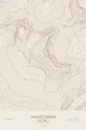 Pen-plotted topographic map of Huascaran, Peru in bronze ink on cream paper