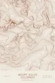 Pen-plotted topographic map of Mount Eolus, Colorado in bronze ink on cream paper