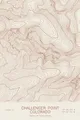 Pen-plotted topographic map of Challenger Point, Colorado in bronze ink on cream paper