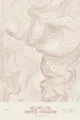 Pen-plotted topographic map of Helvellyn, United Kingdom in bronze ink on cream paper