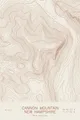 Pen-plotted topographic map of Cannon Mountain, New Hampshire in bronze ink on cream paper
