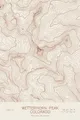 Pen-plotted topographic map of Wetterhorn Peak, Colorado in bronze ink on cream paper