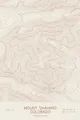 Pen-plotted topographic map of Mount Shavano, Colorado in bronze ink on cream paper