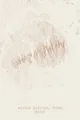 Pen-plotted topographic map of Acadia National Park, Maine in bronze ink on cream paper