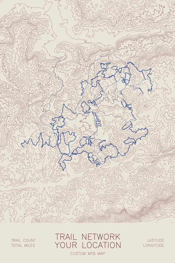 Custom Mountain Bike Trail Map