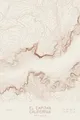 Pen-plotted topographic map of El Capitan, California in bronze ink on cream paper