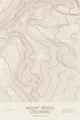 Pen-plotted topographic map of Mount Bross, Colorado in bronze ink on cream paper
