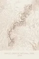 Pen-plotted topographic map of Bryce Canyon National Park, Utah in bronze ink on cream paper