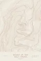 Pen-plotted topographic map of Mount of the Holy Cross, Colorado in bronze ink on cream paper