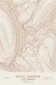 Pen-plotted topographic map of Mount Democrat, Colorado in bronze ink on cream paper