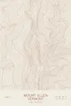 Pen-plotted topographic map of Mount Ellen, Vermont in bronze ink on cream paper