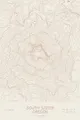 Pen-plotted topographic map of South Sister, Oregon in bronze ink on cream paper