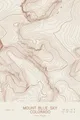 Pen-plotted topographic map of Mount Blue Sky, Colorado in bronze ink on cream paper