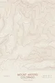 Pen-plotted topographic map of Mount Antero, Colorado in bronze ink on cream paper