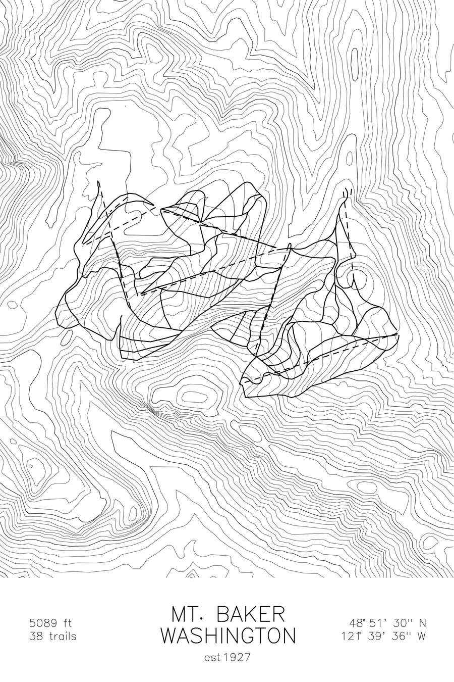 Mt. Baker Ski Area, White colorway