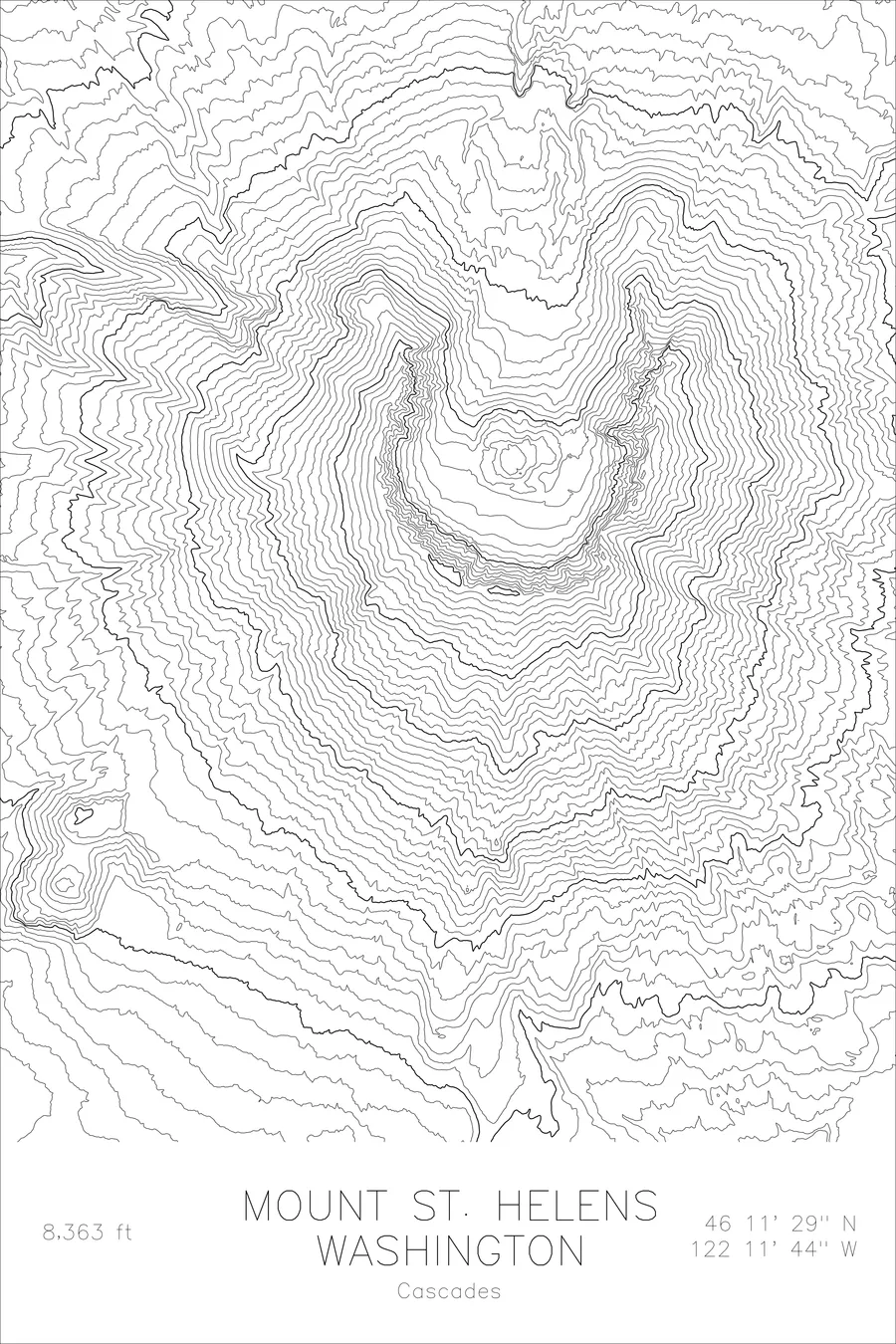 Mount St. Helens — White